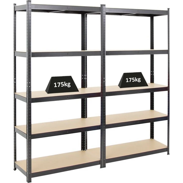 PROREGAL® Schwerlastregal MegaDeal Steckregal Kellerregal GORILLA mit 5 Fachböden Fachlast 175kg, Garagenregal Werkstattregal Lagerregal Lastenregal 875kg Gesamtlast – Bild 2