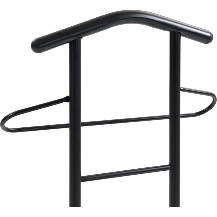 CARO-Möbel Herrendiener JIVO, Herrendienerr mit ablage aus Metall und MDF modern schwarz/braun – Bild 3