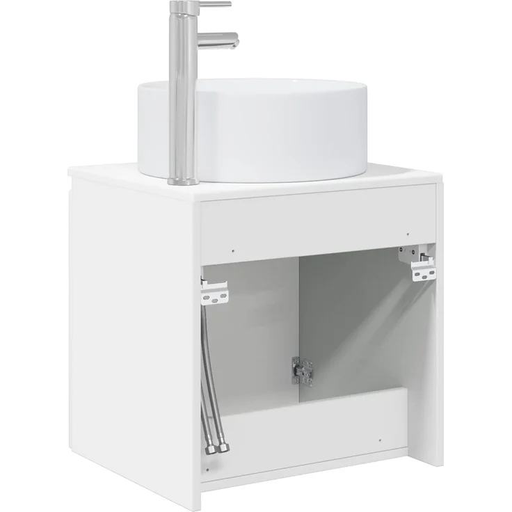 vidaXL Wandmontierter Waschbeckenunterschrank Hochglanz Weiß 890466 – Bild 5
