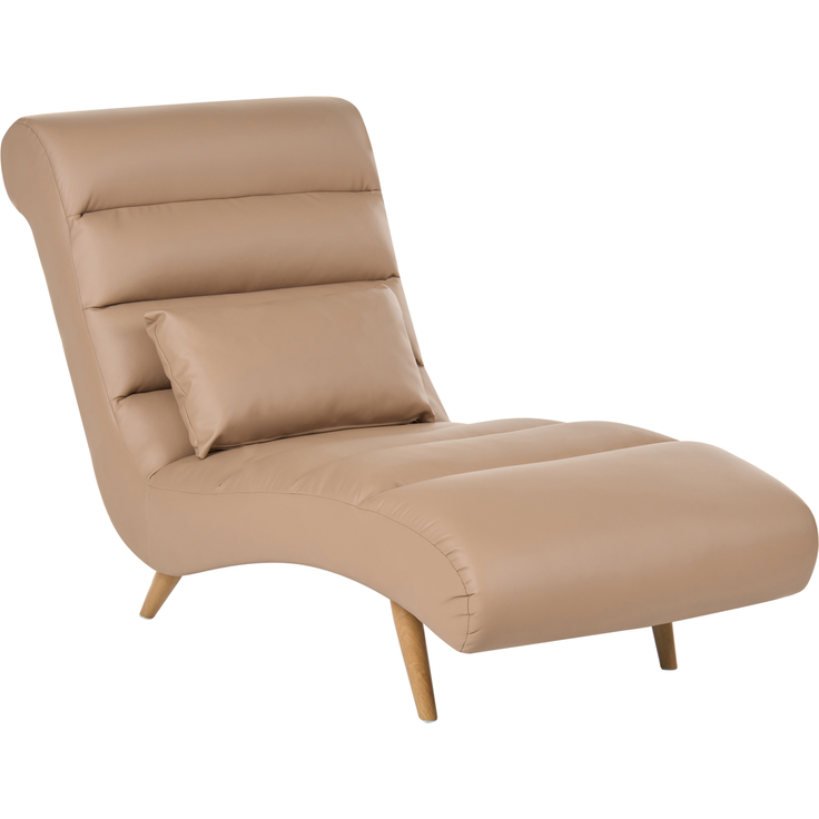 Chaiselongue RIVES Kunstleder Hellbraun