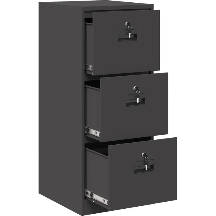 vidaXL Aktenschrank Schwarz 44 x 50 x 106,5 cm Kaltgewalzter Stahl 891598 – Bild 6