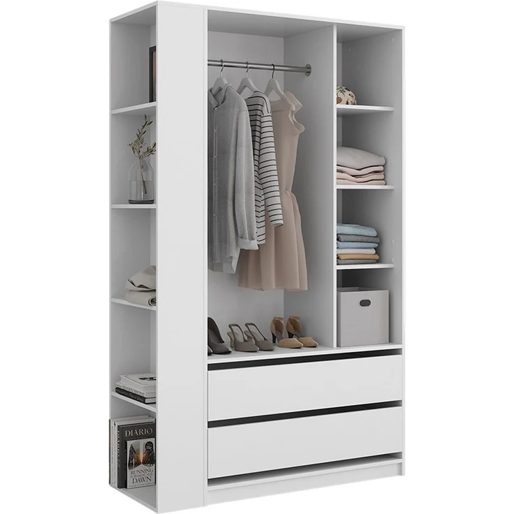 Kleiderschrank Elmo Weiß 50 x 200 cm 2er Set Vicco – Bild 6