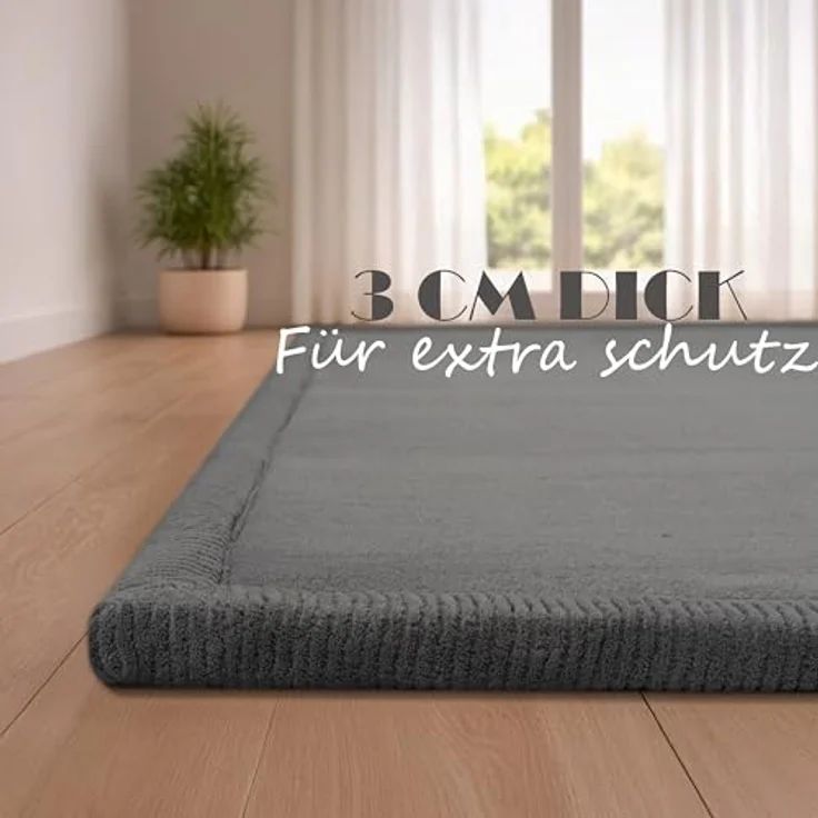 Paco Home Teppich Kinderzimmer Kinderteppich Baby Spielteppich Krabbeldecke Krabbelmatte Weich rutschfest Jungen Mädchen Deko, Grösse:200 cm Rund, Farbe:Anthrazit – Bild 6