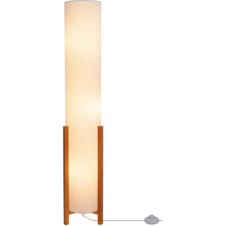näve Stehlampe Matida, Ein-/Ausschalter, ohne Leuchtmittel, 1xE27 exkl, Holzgestell, Textilschirm natur, H: ca. 32cm, D: ca. 22cm