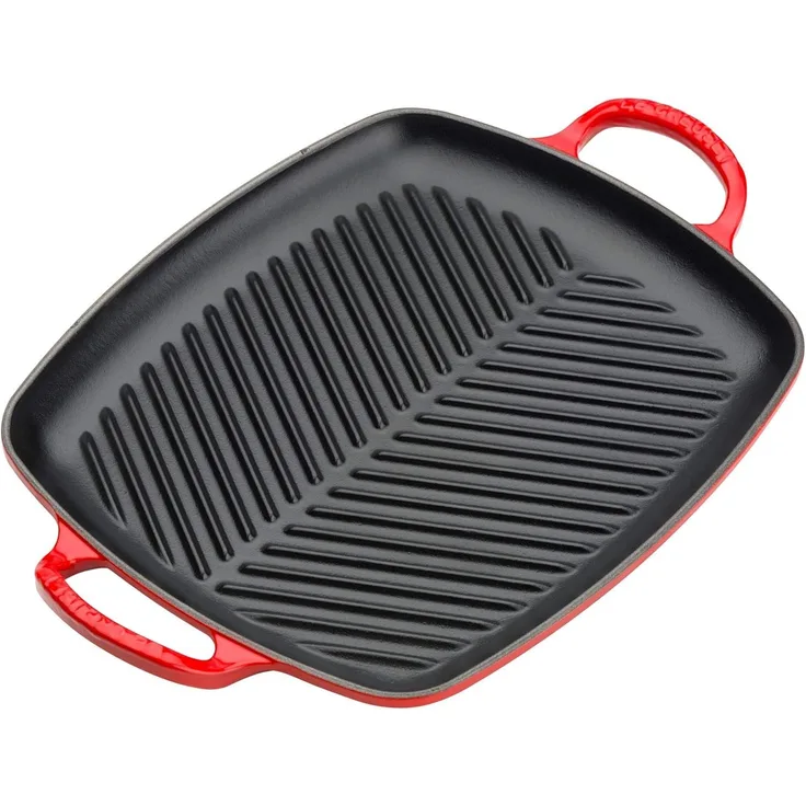 Le Creuset Grillplatte rechteckig Signature 30 cm Kirschrot - Rot - 29 bis 32 cm