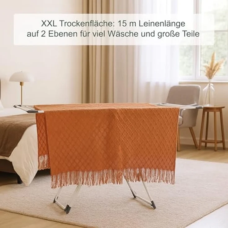 Flügelwäscheständer mit Kleiderstange 10051384 – Bild 3