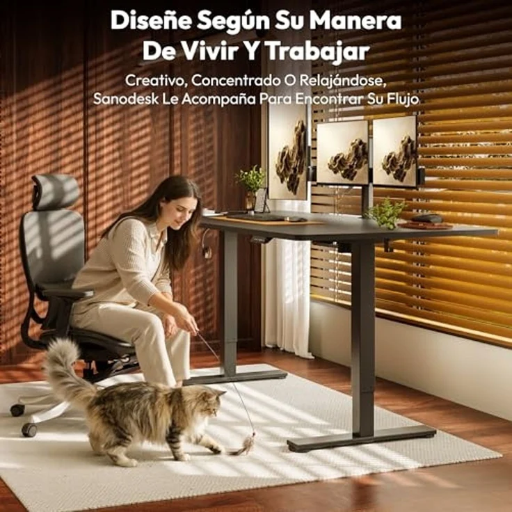 SANODESK Höhenverstellbarer Schreibtisch 180x80 cm Schreibtisch Höhenverstellbar Elektrisch Ergonomischer Steh-Sitz Tisch Computertisch für Heimbüro Homeoffice(schwarz) – Bild 2