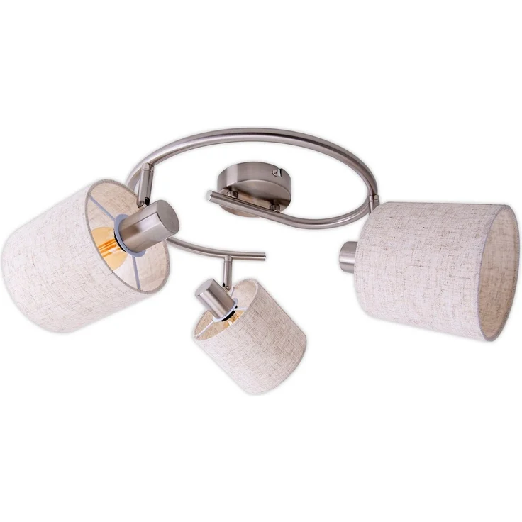 näve Deckenleuchte Maron, ohne Leuchtmittel, 3er Decken-, Wandleuchte, Rondell, Spot, 3xE14 max. 40W, Metall/Textil – Bild 1