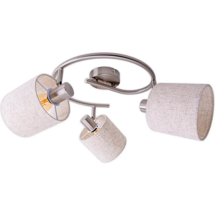 näve Deckenleuchte Maron, ohne Leuchtmittel, 3er Decken-, Wandleuchte, Rondell, Spot, 3xE14 max. 40W, Metall/Textil