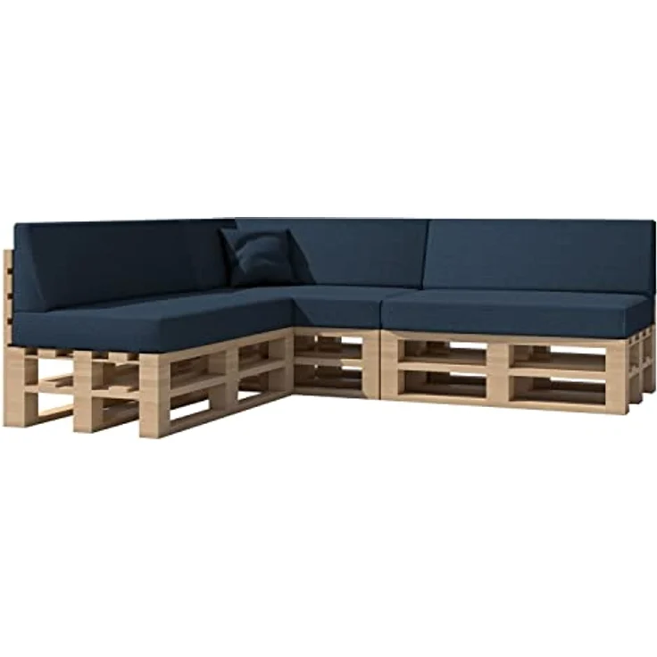 chilly pilley Palettenkissen Gartenkissen Palettenauflage Palettenpolster Indoor Outdoor Waschbar Abnehmbar Sitzkissen Rückenkissen (8er Set, Blau) – Bild 2