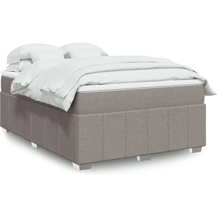 vidaXL Boxspringbett mit Matratze Taupe 140x200 cm Stoff 3285481 – Bild 1
