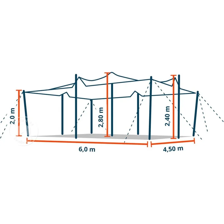 TOOLPORT 4,5x6 m Stretchzelt, inkl. Stahlpfosten-Set, Sand – Bild 9