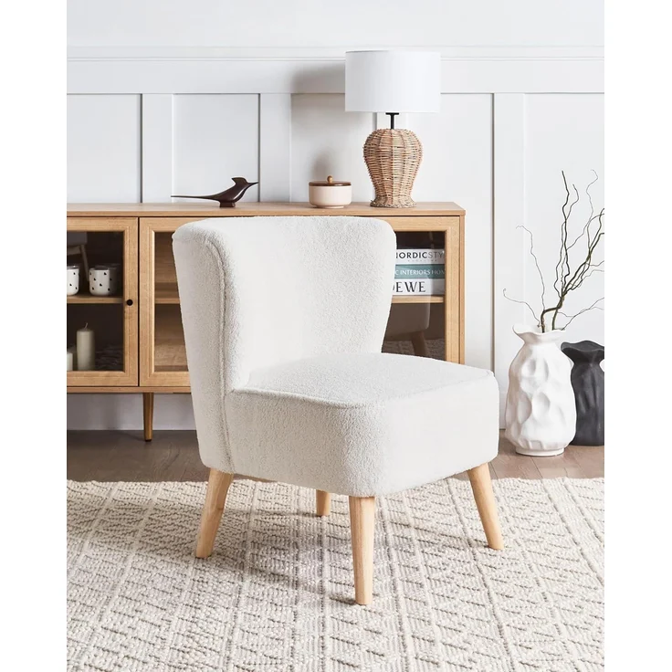 Sessel ALVEN Bouclé Cremeweiß – Bild 2