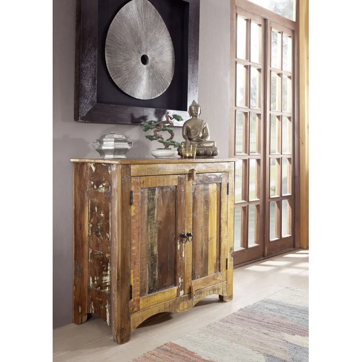 Kommode Altholz 90x40x85 mehrfarbig lackiert NATURE OF SPIRIT #19 – Bild 7