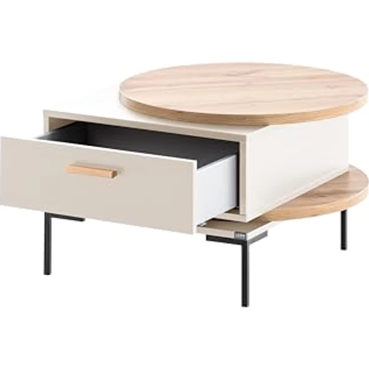 LOOKS BY WOLFGANG JOOP Schildmeyer Couchtisch, Eiche Landhaus/cremebeige, Holzwerkstoff, 65 x 65 x 41.1 cm, 153828 – Bild 3