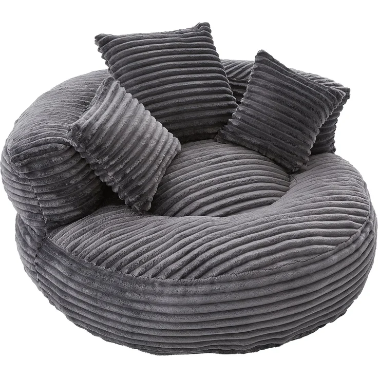 ZUBALIYA Sofa 108x52 cm, mit Cordbezug, mit breiten Armlehnen, mit Schaumstoffpolsterung, für Wohnzimmer und Apartments, Dunkelgrau – Bild 18