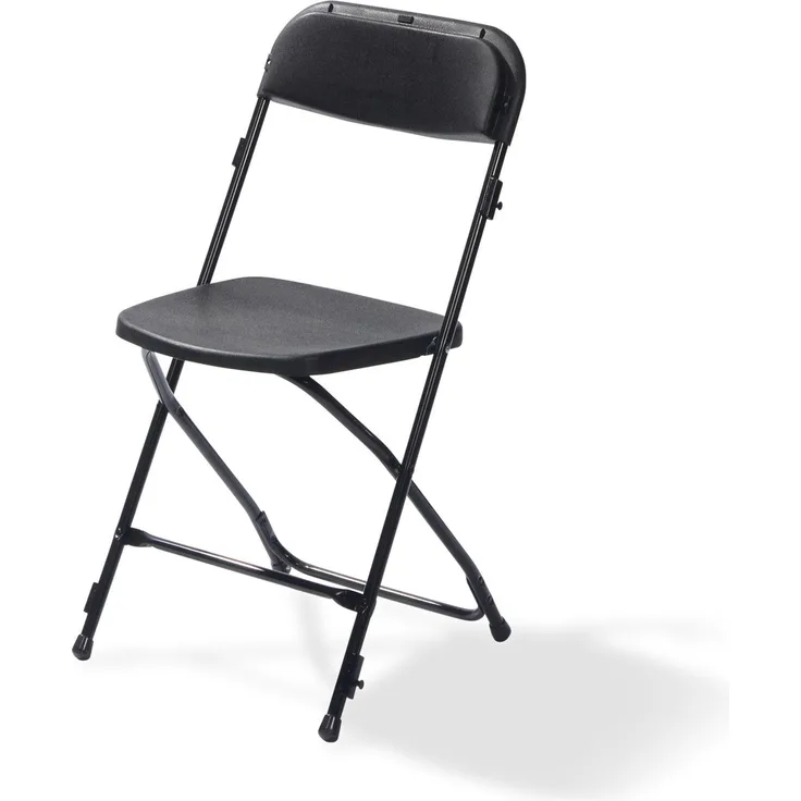 Budget Klappstuhl Schwarz/Schwarz, Klappbar Und Stapelbar, Stahlgestell, 43X49X80Cm (Bxtxh), 50160 7 Stück