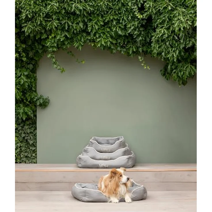 Dehner Tierbett Sammy, rechteckig, grau, versch. Größen, hochwertiges Hundebett / Katzenbett, mit herausnehmbarem Liegekissen – Bild 6