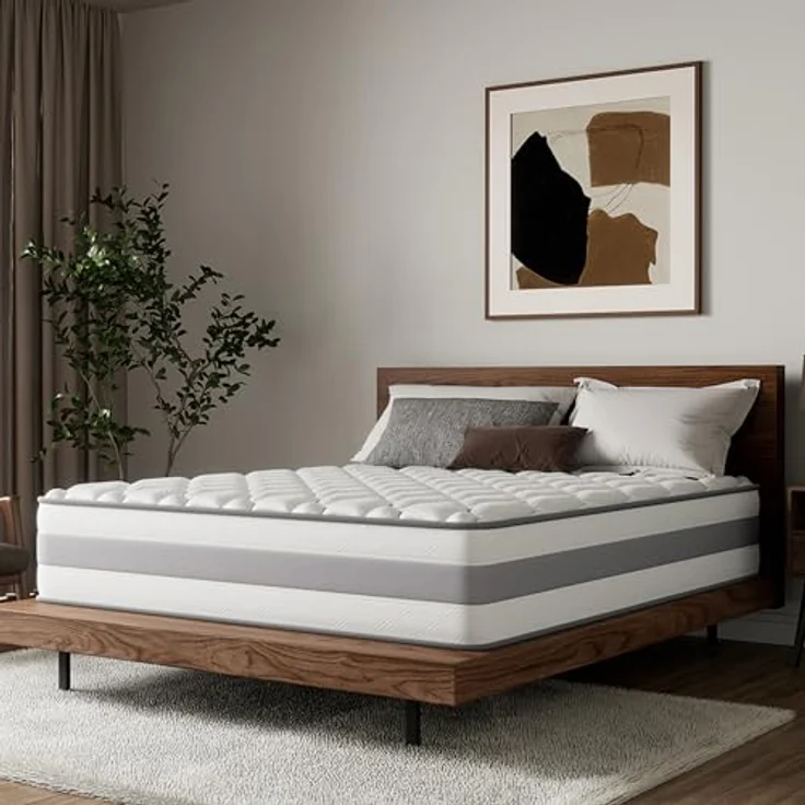 HOMAVO Matratze 90x200 cm 25cm Höhe 7-Zonen Taschenfederkernmatratze Orthopädische Federkernmatratze mit Memory-Schaum Schicht, Härtegrad H3 H4, CertiPUR-US Zertifiziert – Bild 1