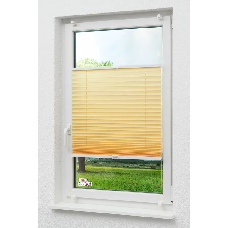 Lysel Outlet - Plissee Select Crush Hellgelb - Plissee in der Größe (Bx H) 120cm * 130cm