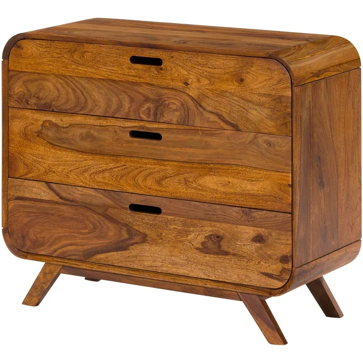 Kommode Sheesham 90 x 40 x 75 hellbraun lackiert MAILAND #103
