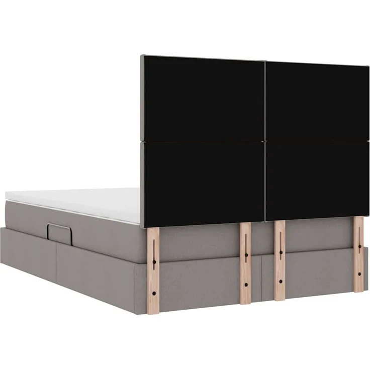 vidaXL LED-Speicherbett mit Matratze Taupe 140 x 200 cm Stoff 3372360 – Bild 12