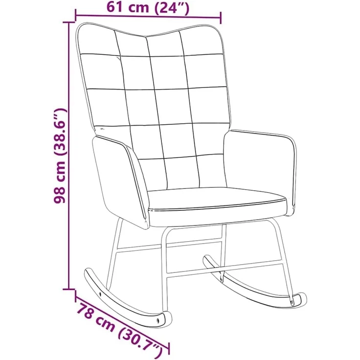 vidaXL Schaukelstuhl Rosa Samt 4016836 – Bild 3