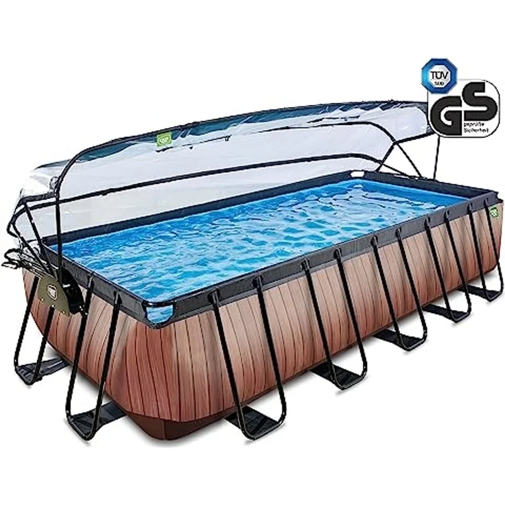 Exit Aufstellpool Framepool mit Dach | Braun | 540 x 250 x 122 cm – Bild 3