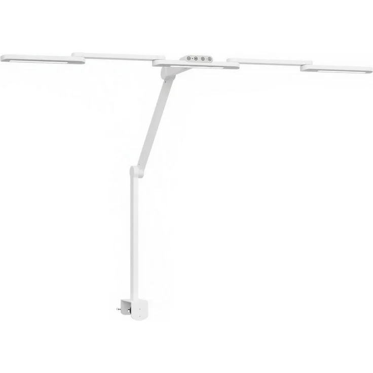 HOKO LED Schreibtischlampe mit Klemme, LED-Schreibtischlampe, LED-Schreibtischleuchte mit breitem Doppelkopf & Lichtsensor, 1300 lm, 5 Farbtemperaturen, stufenlos dimmbar, für Lernen, Büro, Weiß, LUKAS – Bild 1