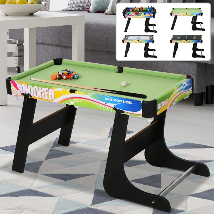 MELAYR, Mini-Klapp-Multispieltisch 4 in 1 mit Tischfußball, Eishockey, 86 x 5 x 43 cm, Bunt – Bild 4