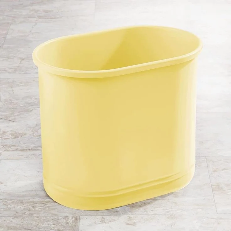 Mülleimer oval Metall gelb Abfalleimer Bad Büro 30cm rostfrei mDesign – Bild 1