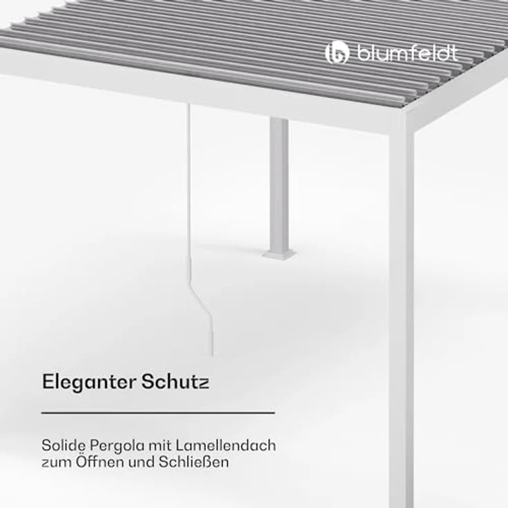 blumfeldt LuminaHaven Pavillon 3x4 m, Lamellen-Stahldach mit Kurbel, wetterfest, UV-Schutz 50+, Aluminiumrahmen, Gartenzelt für Outdoor mit Sonnen- & Regenschutz – Bild 3