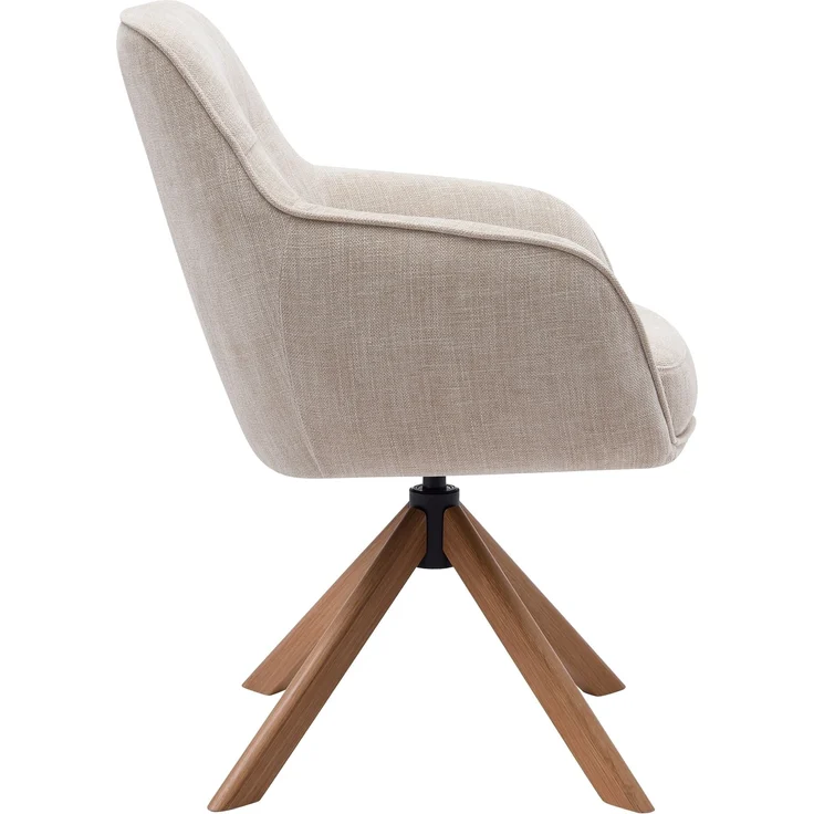 Armlehnstuhl >Avola< (2er-Set) leinen-beige, 360° drehbar, Federkern - 57x87x65 (BxHxT) – Bild 4