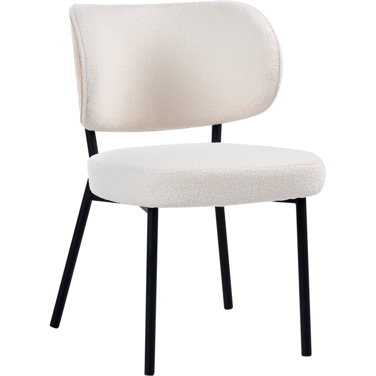 Esszimmerstuhl 2er Set WONDER Bouclé Cremeweiß – Bild 5