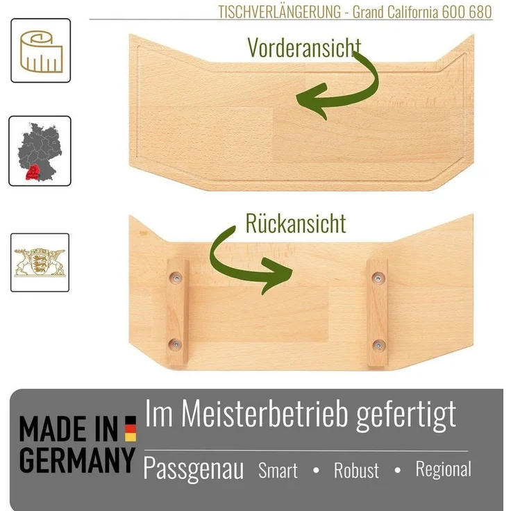 BLACK FOREST FOX Campingtisch Tischverlängerung für VW Grand California 600/680 - Camper Erweiterung, Regional entwickelt und hergestellt – Bild 3