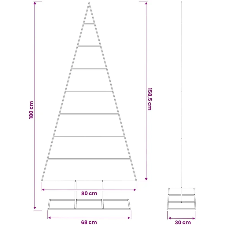vidaXL Metall Weihnachtsbaum KUOPIO 180 cm Stahl Weiß 42053832 – Bild 7