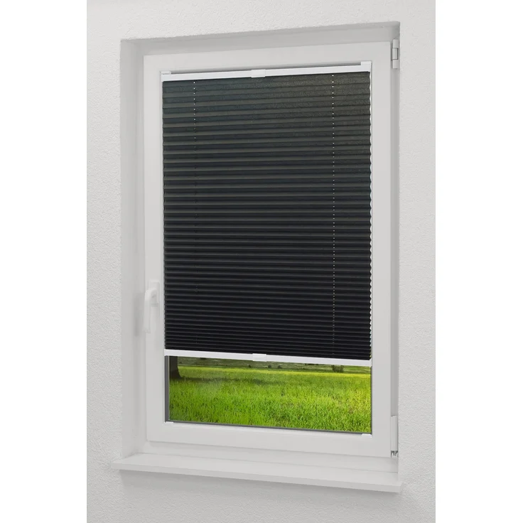 Lysel - Qualitätsplissee Crush Tageslicht graphitschwarz - Plissee in der Größe (Bx H) 90cm * 130cm – Bild 4