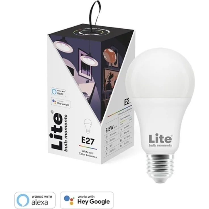 Lite Bulb Moments A60 RGB 2700–6500 K E27 9 W Weiß und Farbatmosphäre 3er-Pack