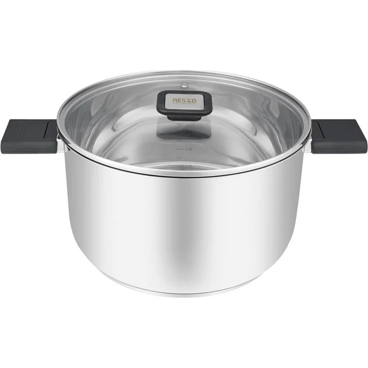 RESTO Kitchenware Kochtopf Anser, energiesparend und spülmaschinenfest, im Geschenkkarton, Edelstahl 18/10 (2-tlg), Geeignet für alle Herdarten, auch Induktion, mit klappbaren Griffen – Bild 1