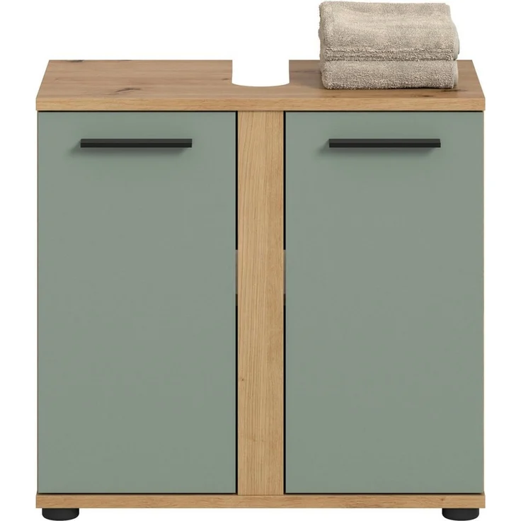 welltime Waschbeckenunterschrank LUCCA, Breite 60cm, 2 Türen, 2 Fächer,mit Siphonausschnitt – Bild 1