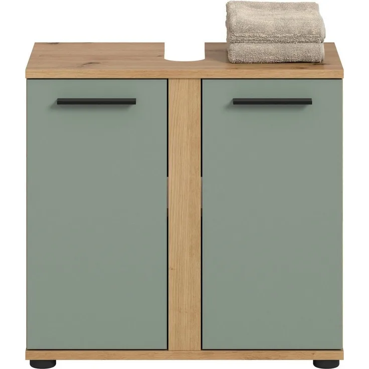welltime Waschbeckenunterschrank LUCCA, Breite 60cm, 2 Türen, 2 Fächer,mit Siphonausschnitt