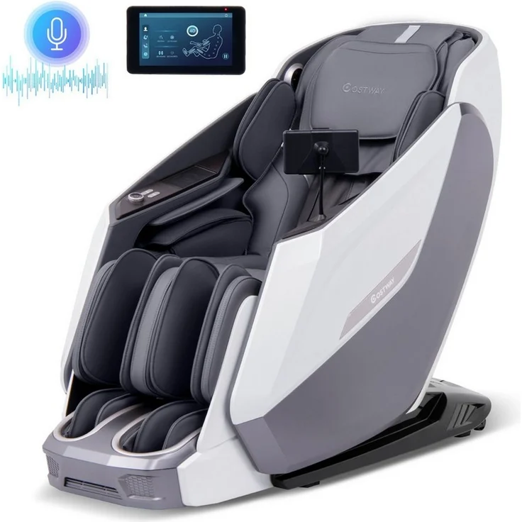 COSTWAY Massagesessel mit wärmefunktion und massage 4D elektrisch, SL-Track, Zero Gravity
