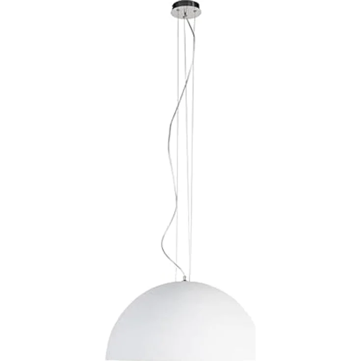 QAZQA Moderne Hängelampe Magna, Pendelleuchte in Weiß mit silbernem Innenleben, Ø 50cm, dimmbar, E27 Fassung – Bild 4