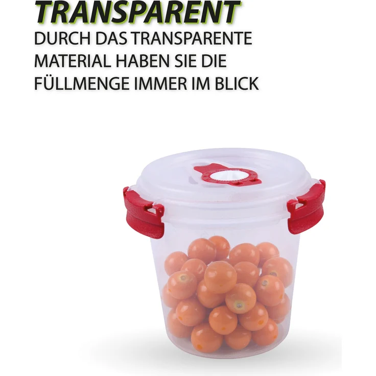 Vorratsdose für Lebensmittel ( 640 ml ) - Rot - Frischhaltedosen für Joghurt, BPA-Frei luftdicht, Aufbewahrungsbox Meal Prep Box, Schale – Bild 6