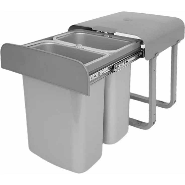 Einbau Abfallsammler ab 40cm Unterschrank Aladin 2x 8 L Mülleimer grau – Bild 6
