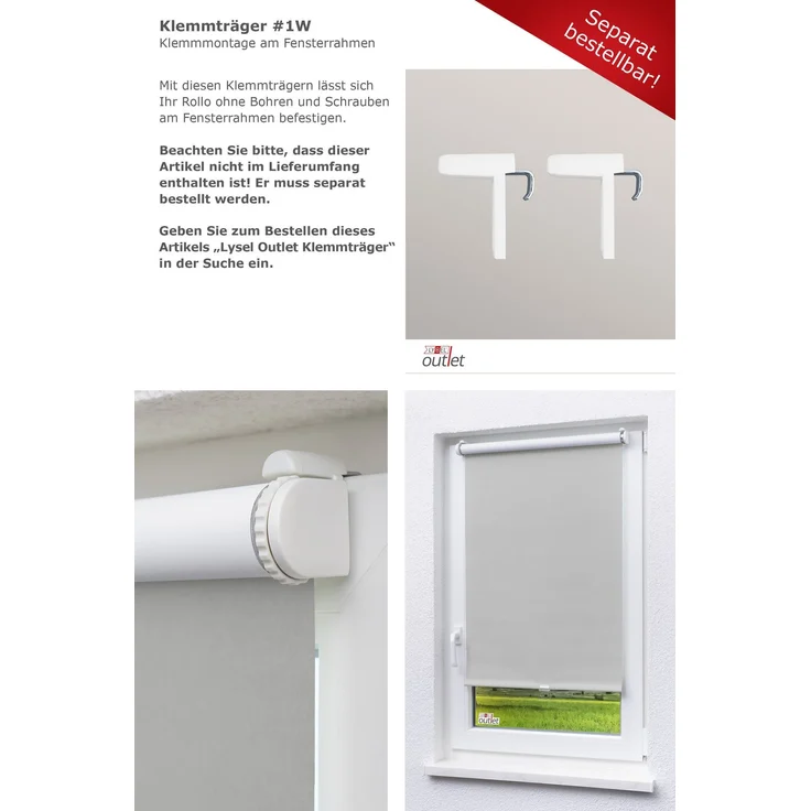 Lysel - Qualitätsspringrollo abdunkelnd (B x H) 133x190 cm in grau – Bild 8