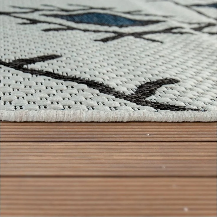 Paco Home Teppich Kuba 124, rechteckig, Höhe: 4 mm, Flachgewebe, Rauten Design, In- und Outdoor geeignet, Wohnzimmer – Bild 2