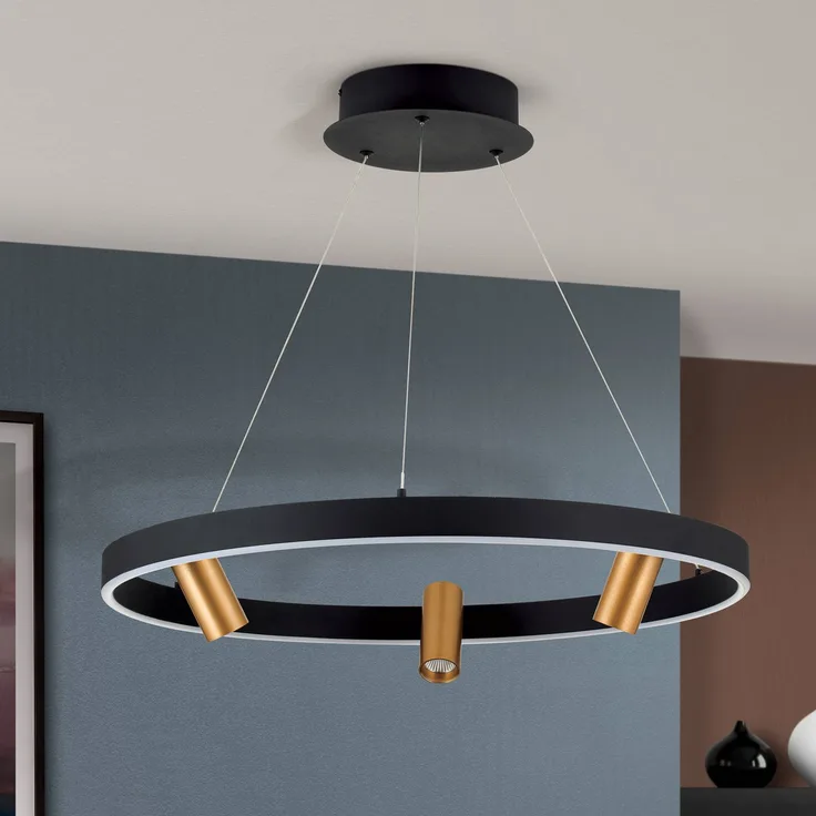 Orion LED-Hängeleuchte Berlin, Pendelleuchte mit drei Strahlern, Schwarz