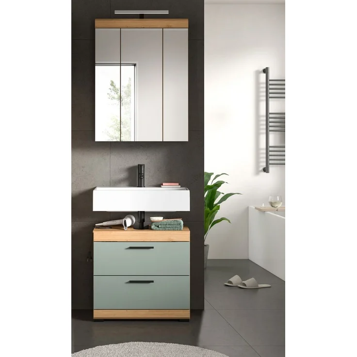 Badezimmer Spiegelschrank Shawn in Eiche 60 cm – Bild 3