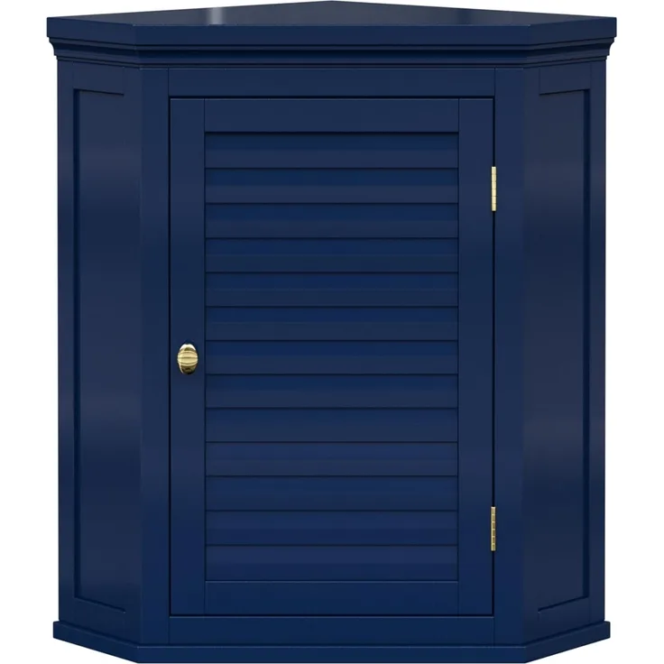 Elegant Home Fashions Glancy Eck Wandschrank abnehmbar Navy Lamellentür